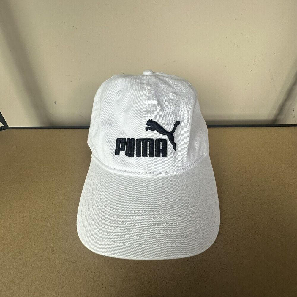 Puma Hat Cap Strapback White Black Logo Adult Adjustable Golf Style
